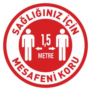 PandemiLevhaları YER FOLYOLARI Laminasyonlu "Mesafe" Yer Folyosu 