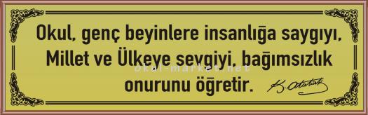 Atatürk Köşesi Donanımları Veciz Sözler Veciz Söz (Pirinç levha) 